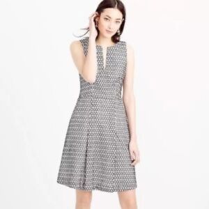 J Crew Contrast Eyelet Dress in Black and‎ White